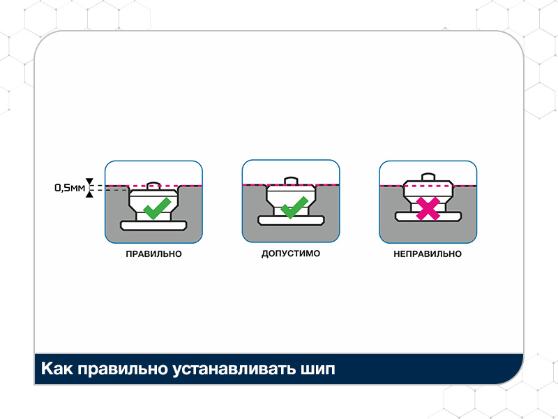 Как правильно устанавливать ремонтные шипы: глубина посадки в протектор