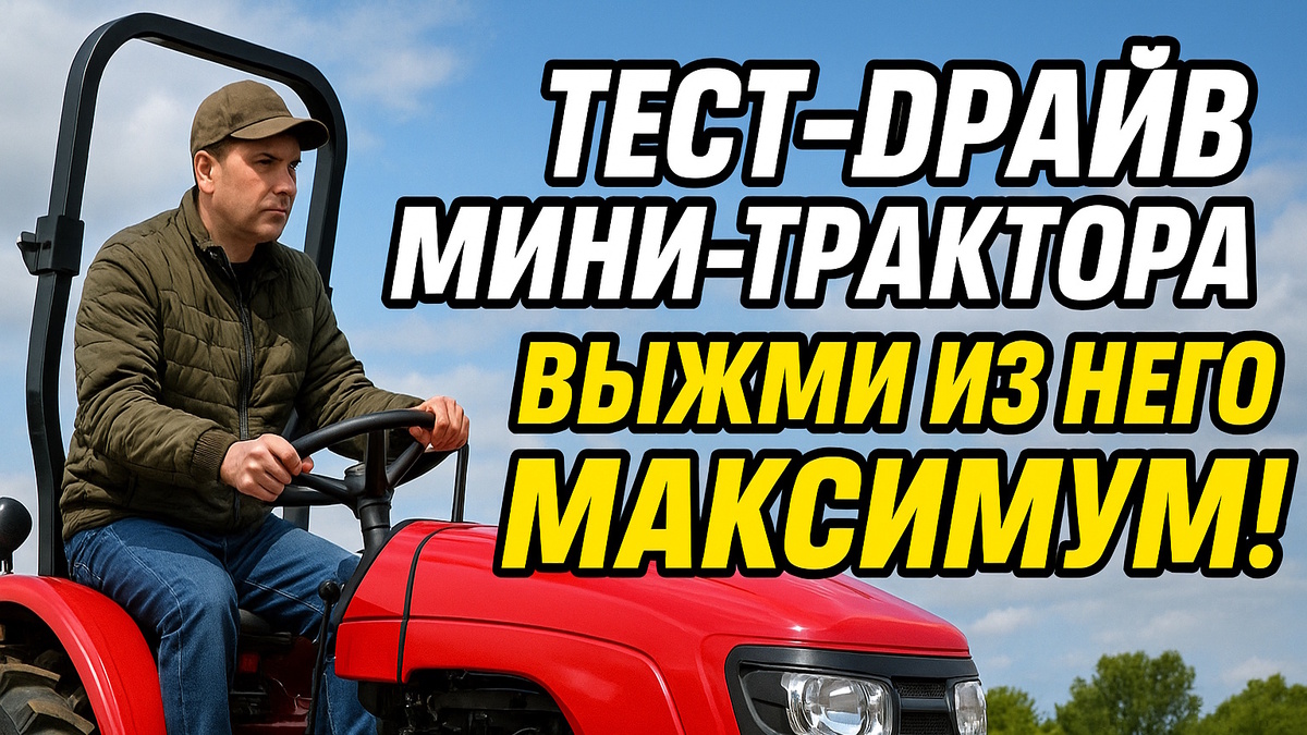 Тест-драйв мини-трактора. Коллаж автора.