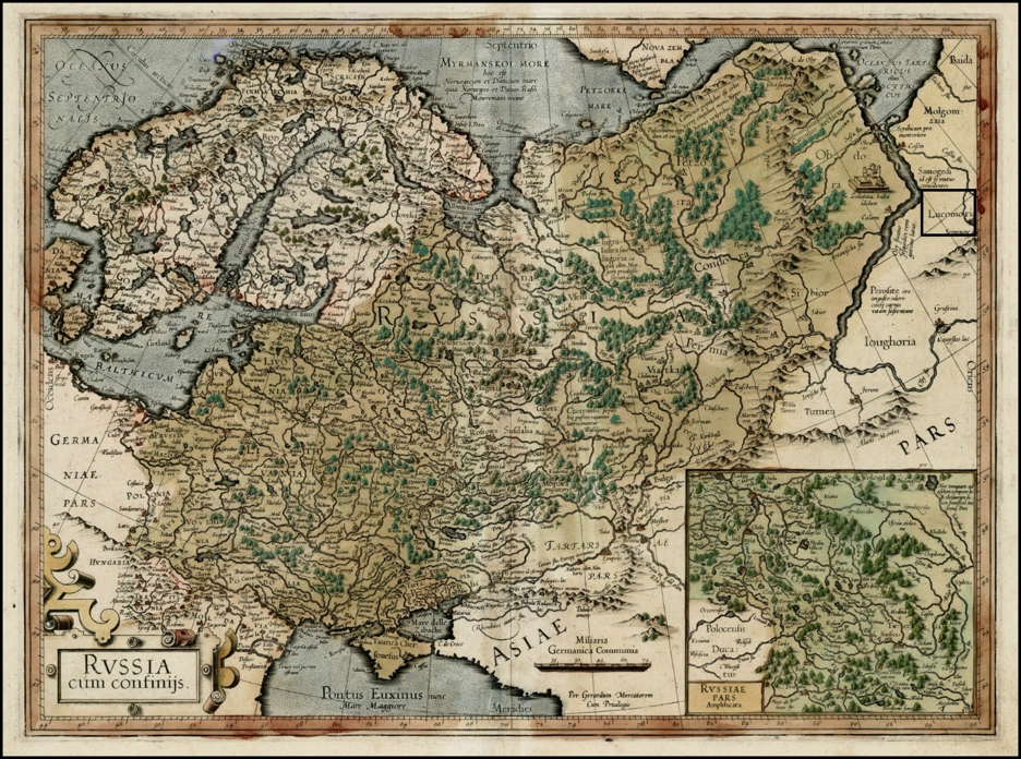 Карта Г. Меркатора. 1595 г.