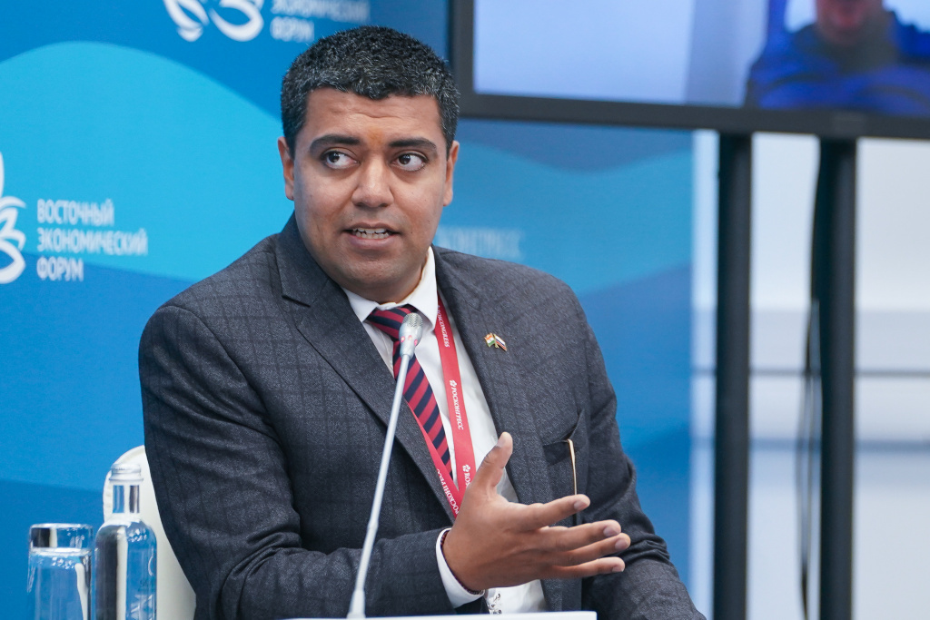 Ришабх Сетхи, выступление на Восточном экономическом форуме, 2025 г. Фото: Фонд Росконгресс