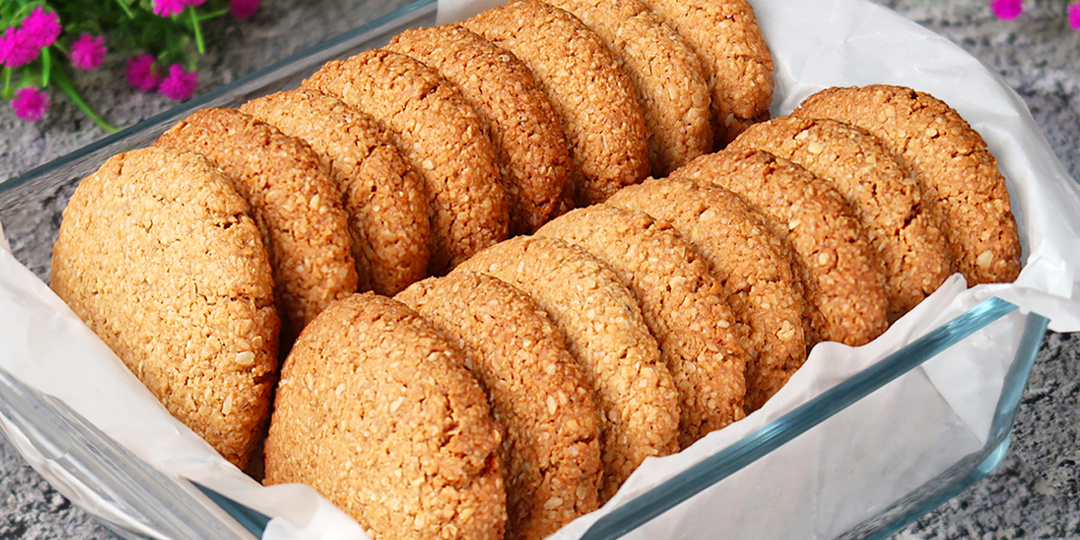 Самое лучшее овсяное печенье без муки! К чаю за минуты!