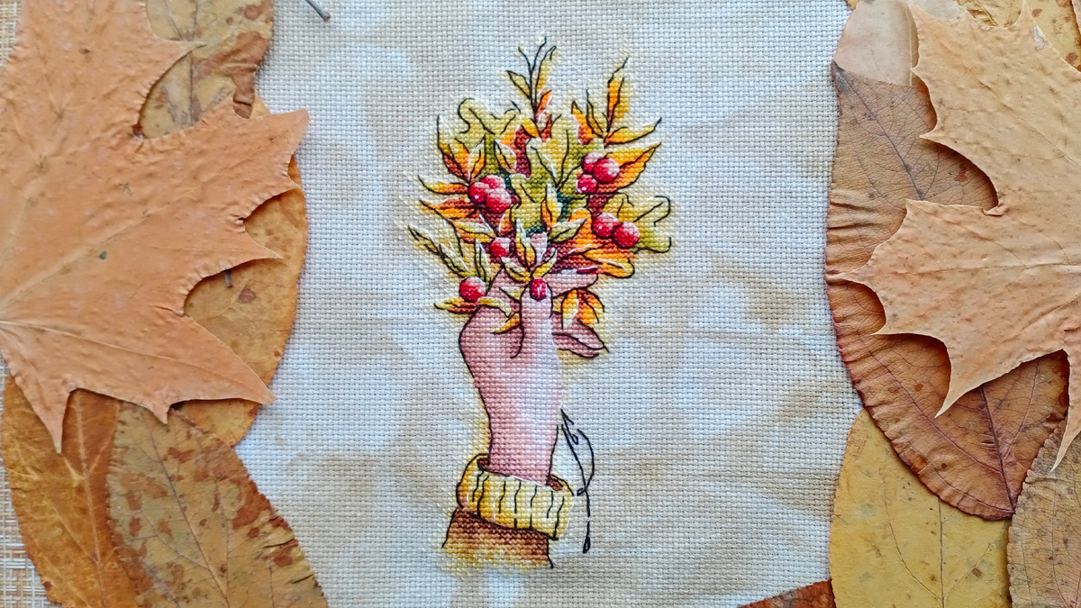 Осенняя зарисовка, дизайнер Евгения Полуэктова (мой финиш)