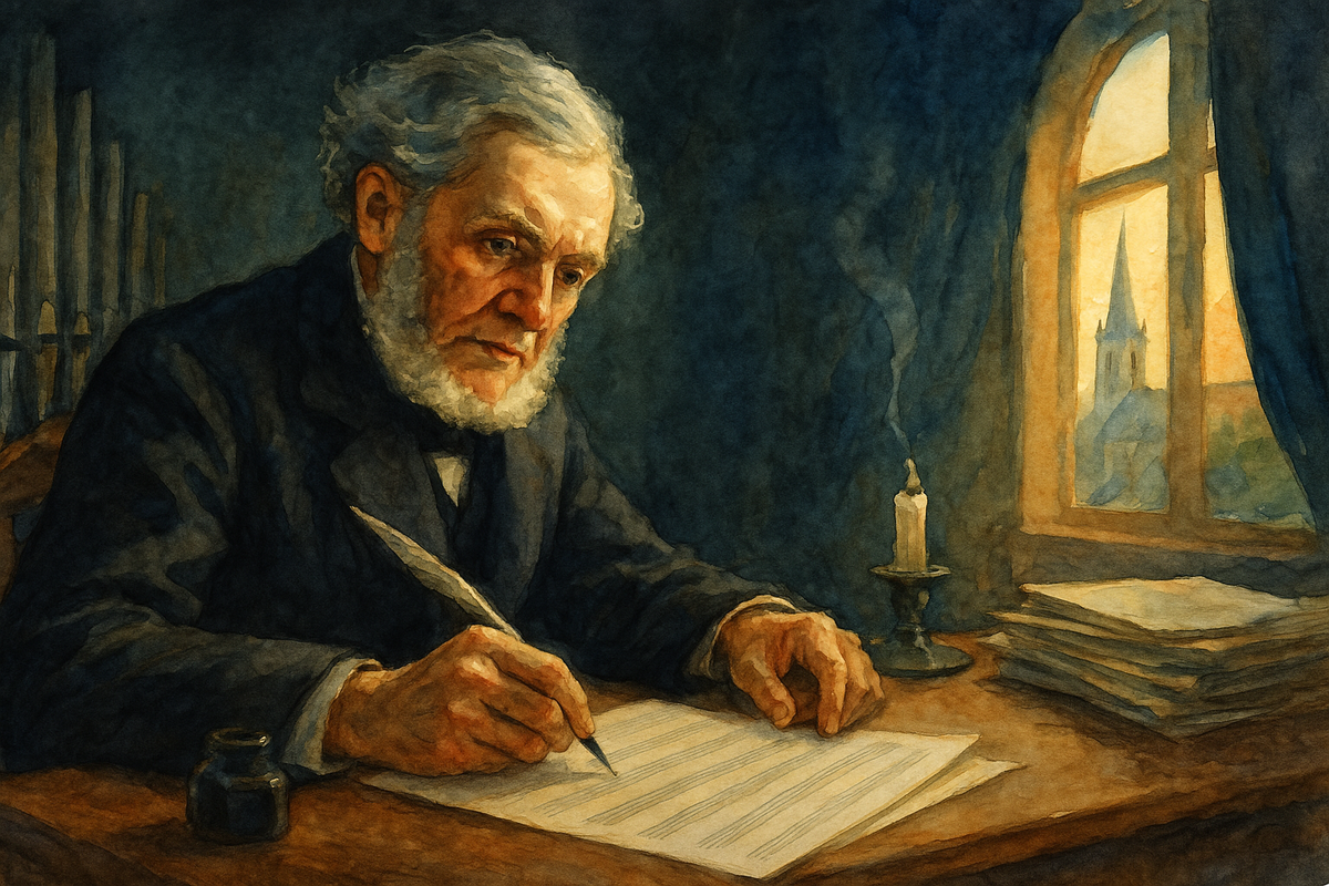 Сезар Франк дописывает «Три хорала» в Немуре.