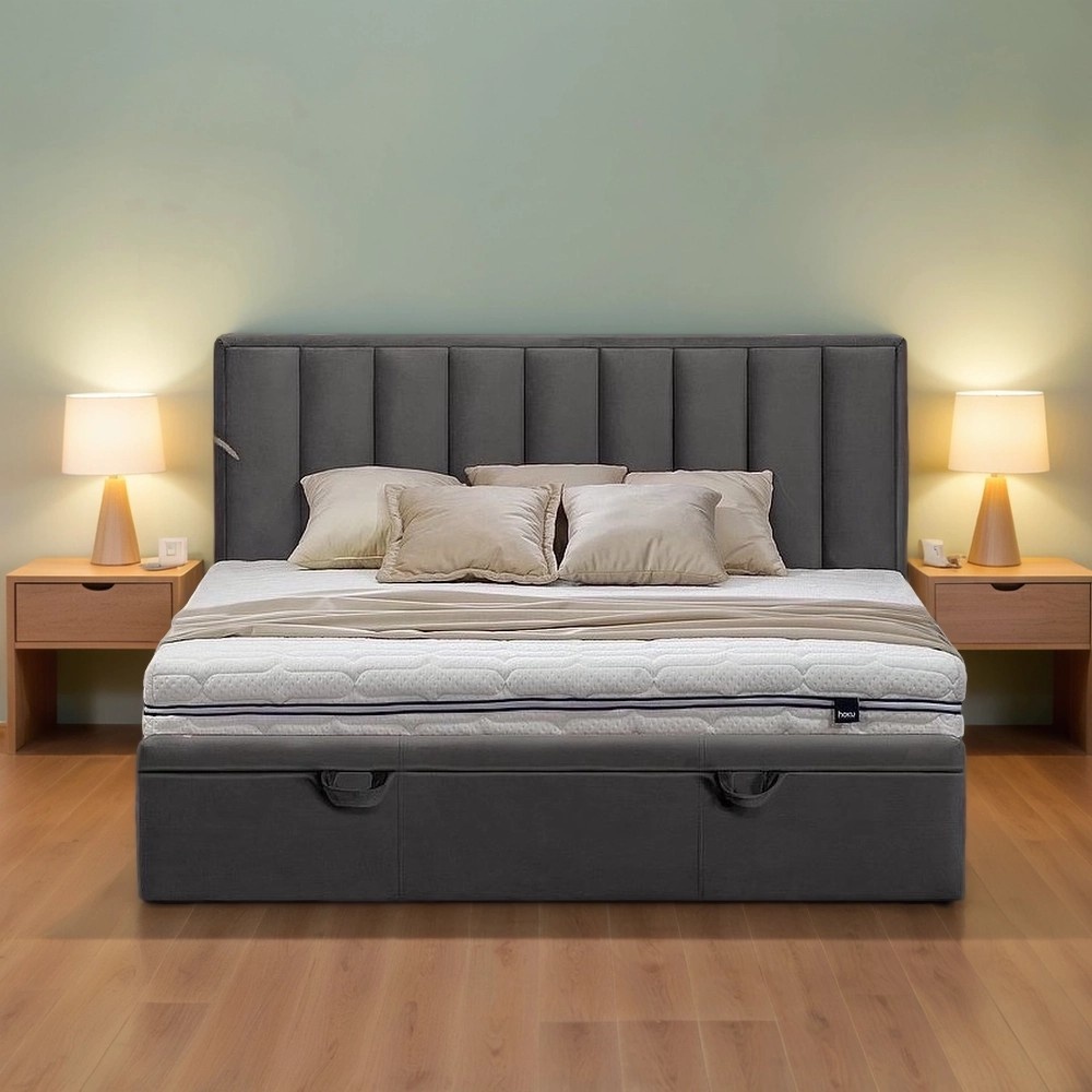 Кровать SIGNAL MARANI Velvet Bluvel 14 160/200 (серый/дуб)
