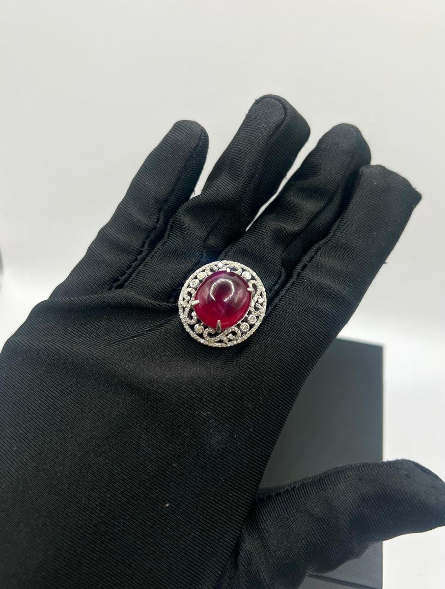 Кольцо с природным рубином