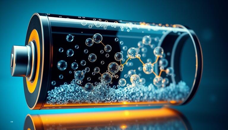    Схематическое изображение внутренней структуры аккумулятора