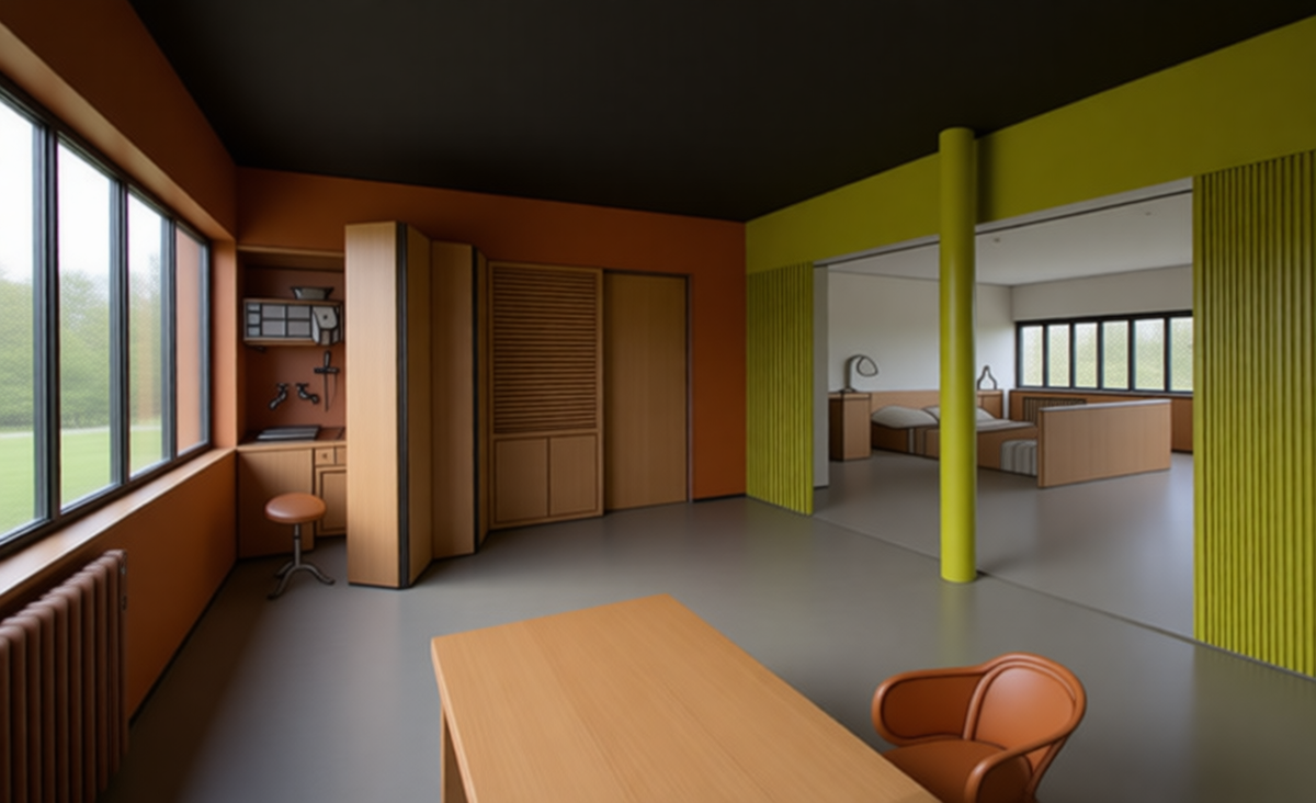 "Раскрашенная" иллюстрация из книги 20-х годов. Интерьер квартиры тех лет