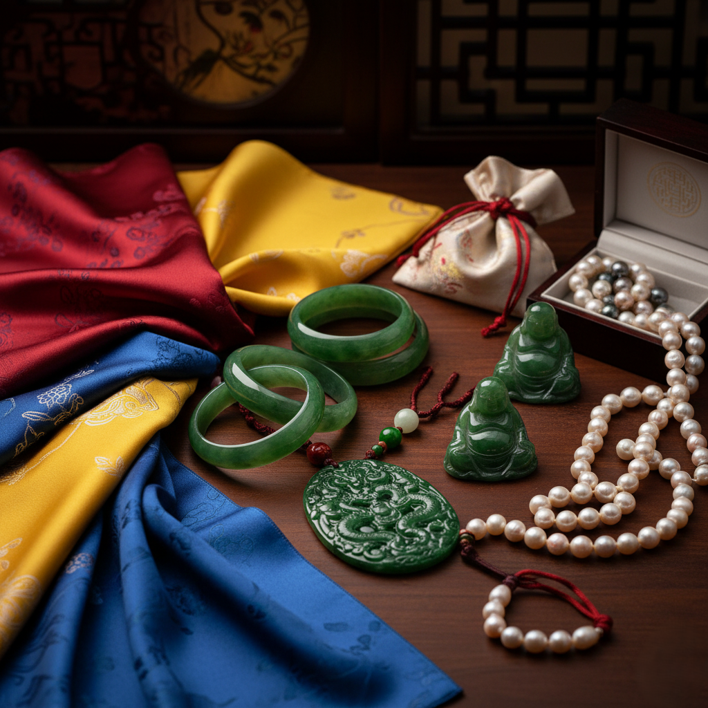 Элитные подарки из Китая: нефритовые украшения, натуральный шелк и жемчуг