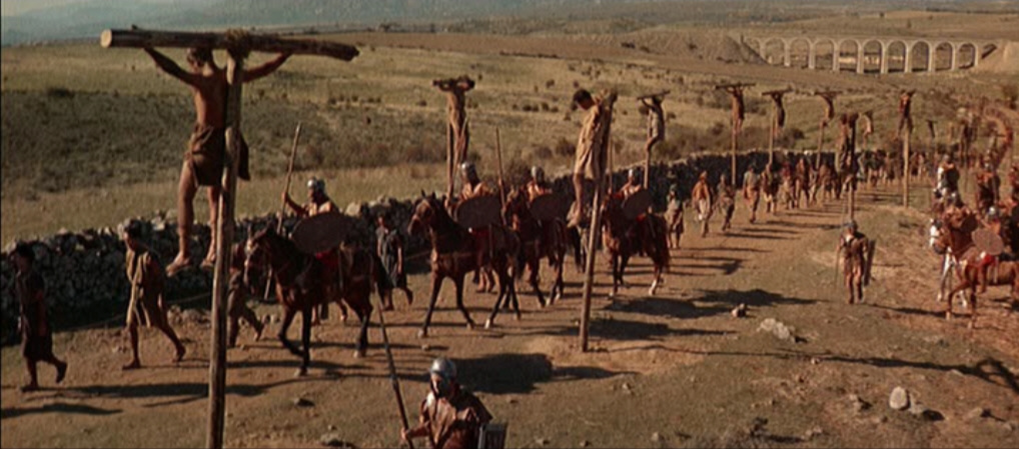 Аппиева дорога. Кадр из фильма "Спартак" (1960). Реж. Стенли Кубрик