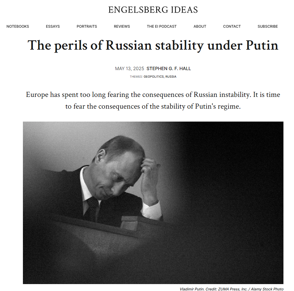 Опасности стабильности при... диктаторе
Европа слишком долго боялась последствий российской нестабильности. Пора опасаться последствий стабильности путинского режима.