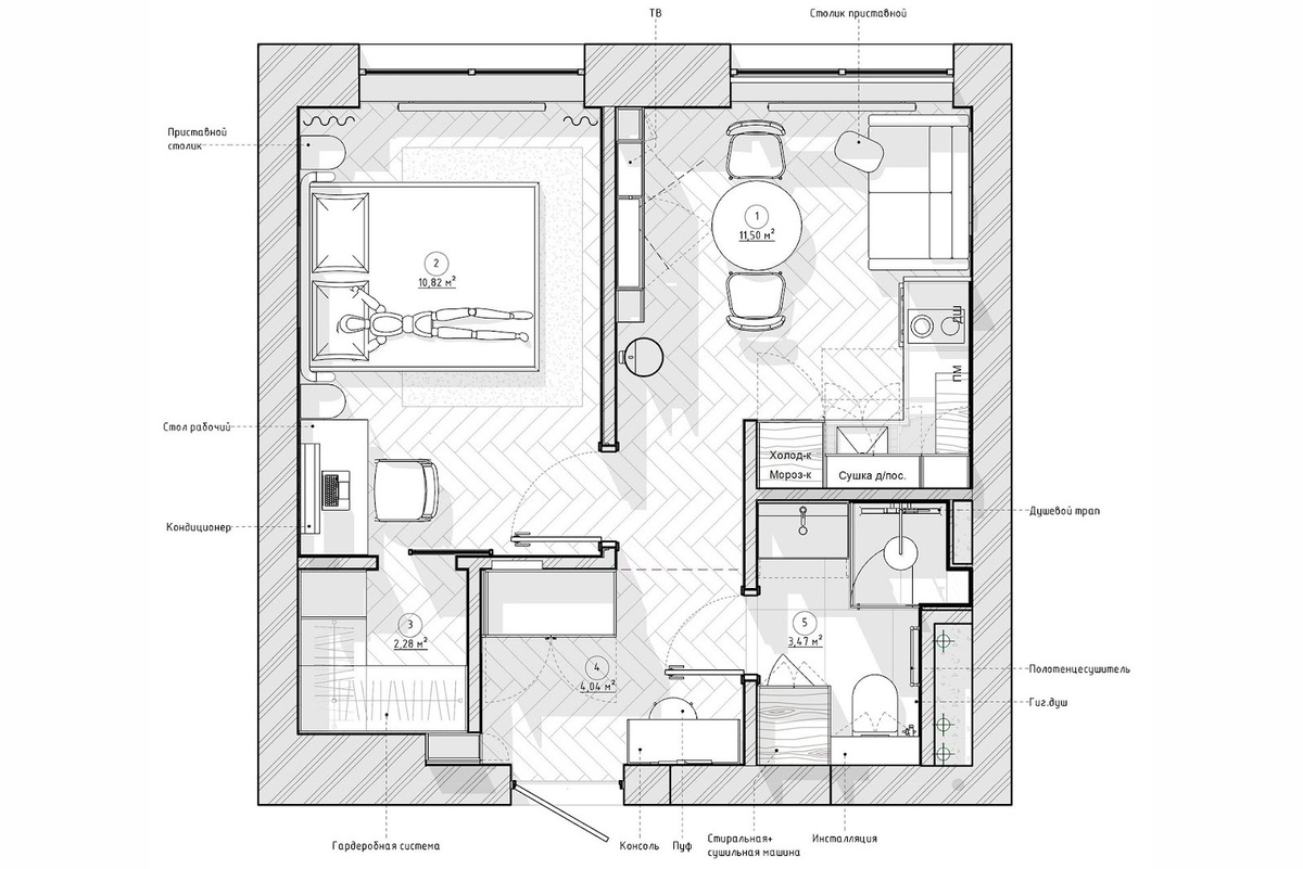 Планировочное решение и расстановка мебели