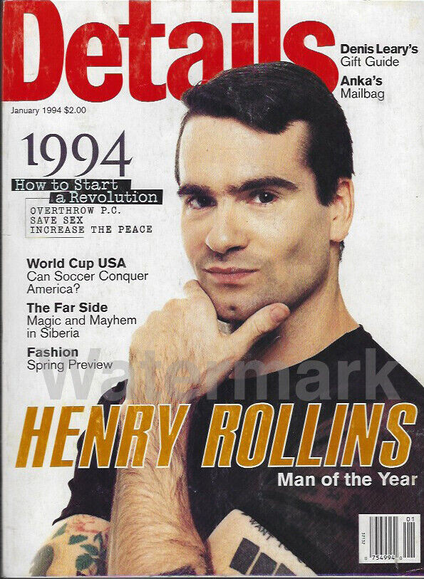 Генри Роллинз в качестве человека года на обложке журнала Details (январь 1994). Фото из открытых источников.