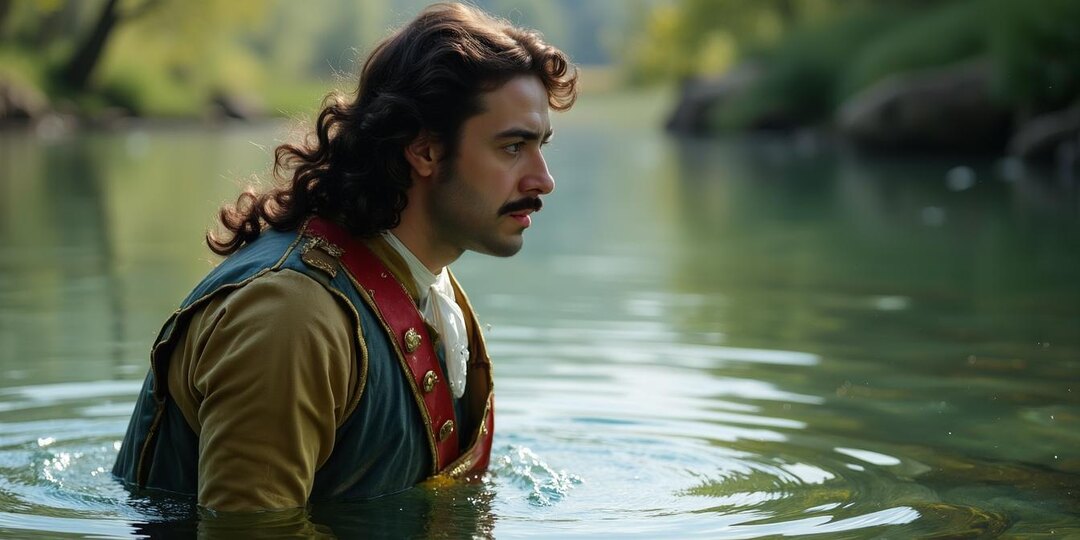 Река Глубокая. На берегу стоит царь Петр. Он что-то задумал...