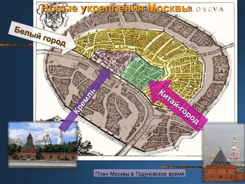 План Москвы во времена Бориса Годунова, фотография из открытых источников Яндекса