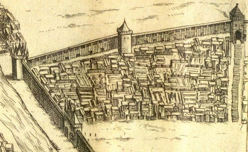Стены и башни Белого города в Москве, построенные Федором Конем, фотография из открытых источников Яндекса