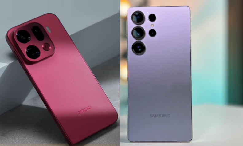 OPPO Find X9 Pro справа и Samsung Galaxy S25 Ultra слева