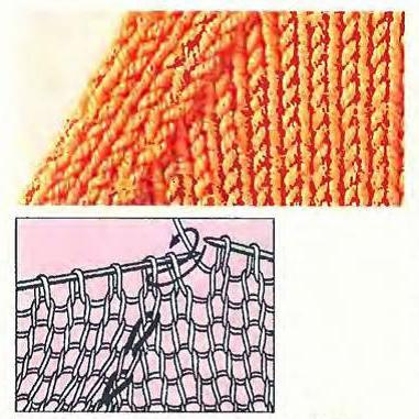 2 петли провязать вместе, как 1 лицевую петлю
