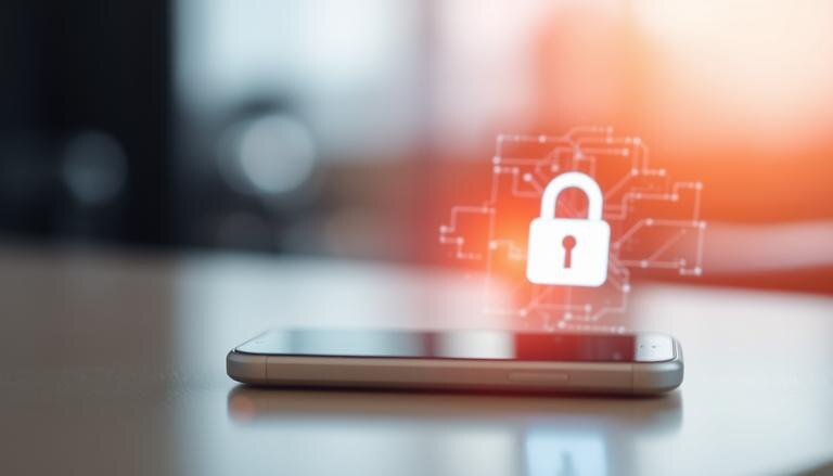    Изображение смартфона с абстрактным фоном, символизирующее конфиденциальность