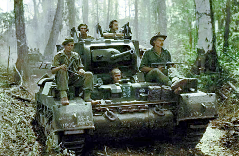 Matilda II 24-го австралийского бронетанкового полка в Папуа-Новой Гвинее, 1944 г.