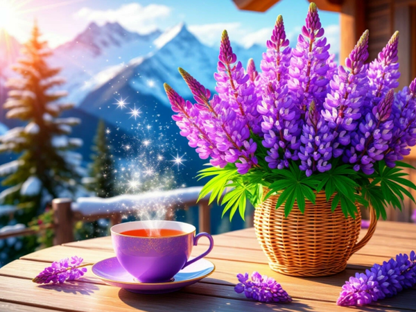 Букет люнов. Картинка сгенерирована автором в нейросети