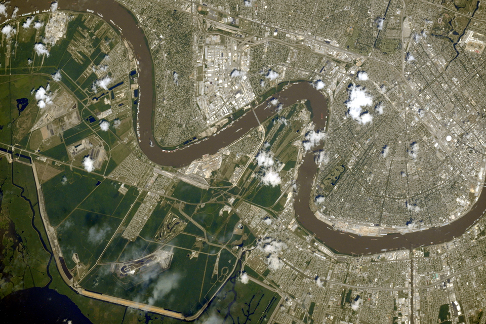 Город Новый Орлеан в США в борта МКС. Фото: Роскосмос