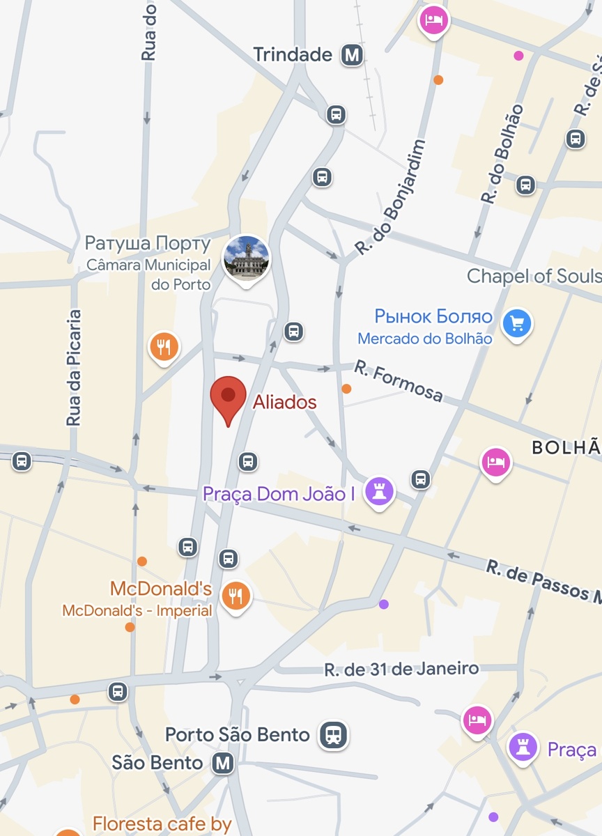 Часть карты Порто