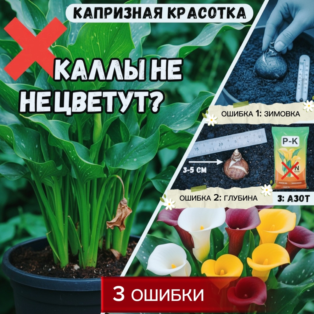 Капризная красотка: Каллы не цветут? 3 ошибки, которые вы совершаете, не зная этого
