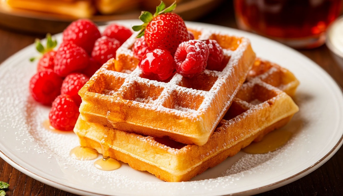 Бельгийские вафли. Изображение сгенерировано YandexART 