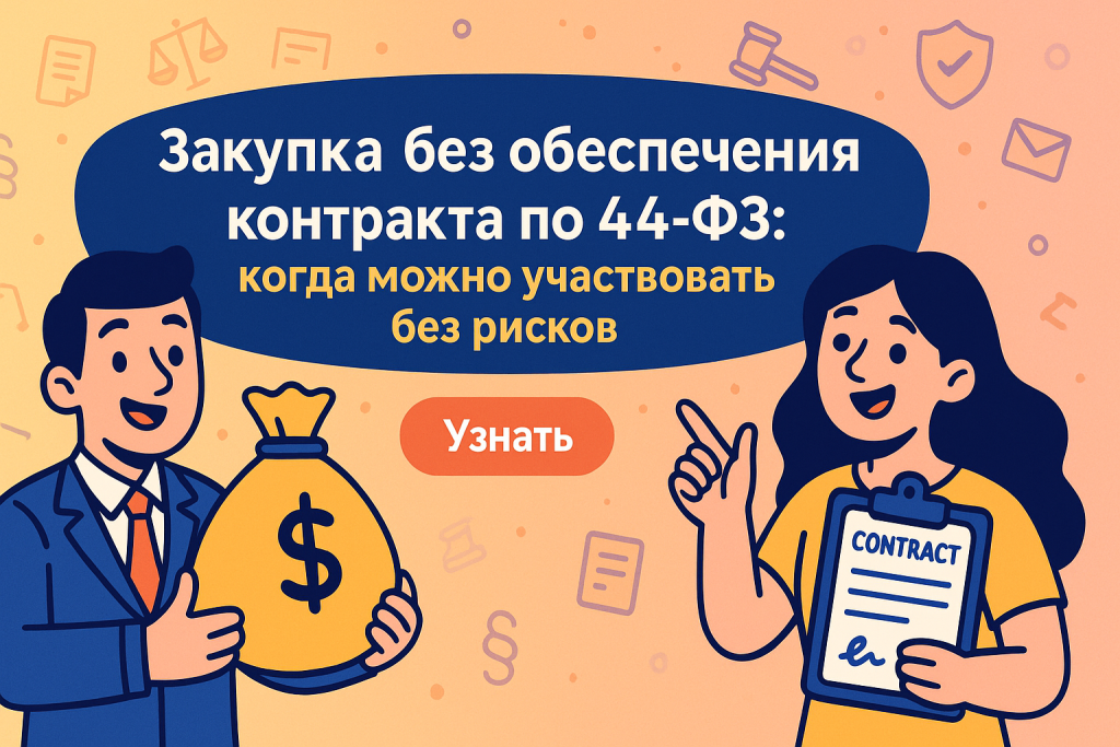    Закупка без обеспечения контракта по 44-ФЗ: когда можно участвовать без рисков