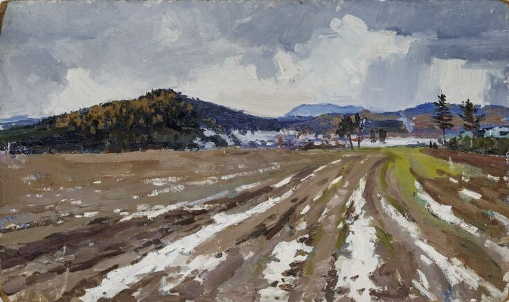 В.И.Караваев. Село Горбуново. Поздняя осень. 1956.