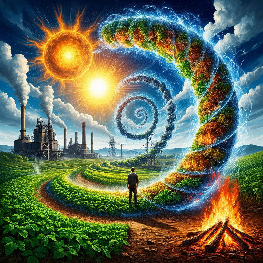 Иллюстрация "Эволюция Концентрации Энергии" создана сетью Шедеврум