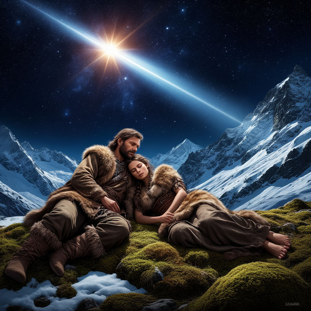 Иллюстрация "Звездный Импульс в Ледниковый Период" создана сетью Шедеврум