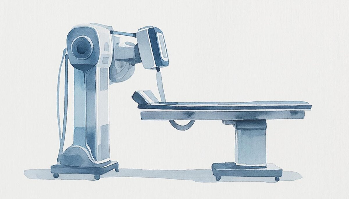 Как было открыто рентгеновское излучение. Блог "В мире ИТ". Визуализация "Рентгеновский аппарат", "Рентген". Нейроарт. В мире ИТ. @Изображение создано Kandinsky 5.0 Image