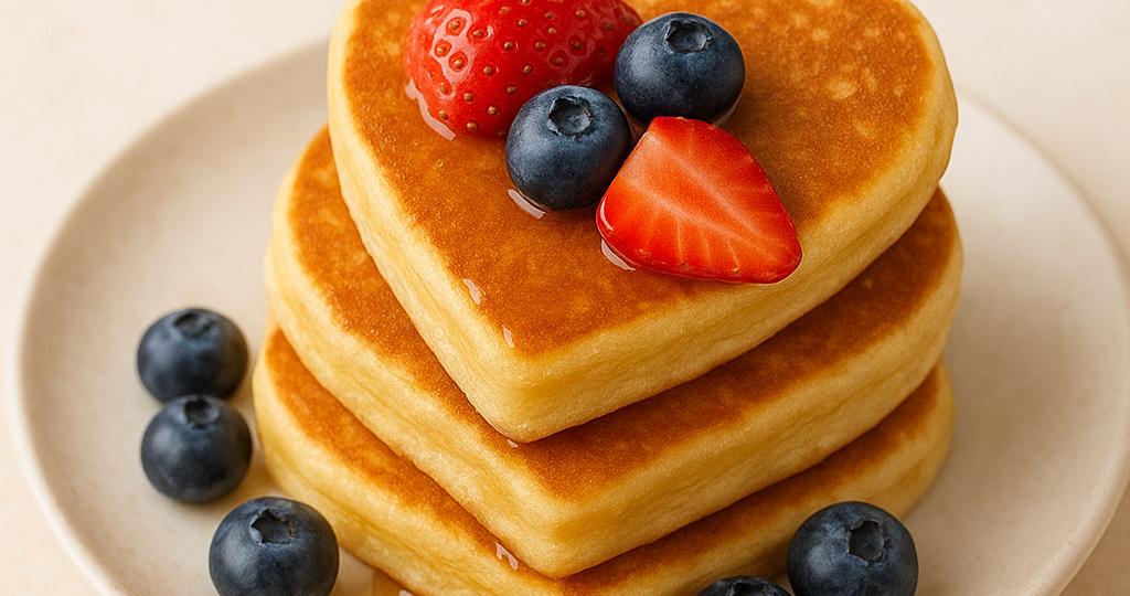 Сердечные панкейки — завтрак с любовью 💖