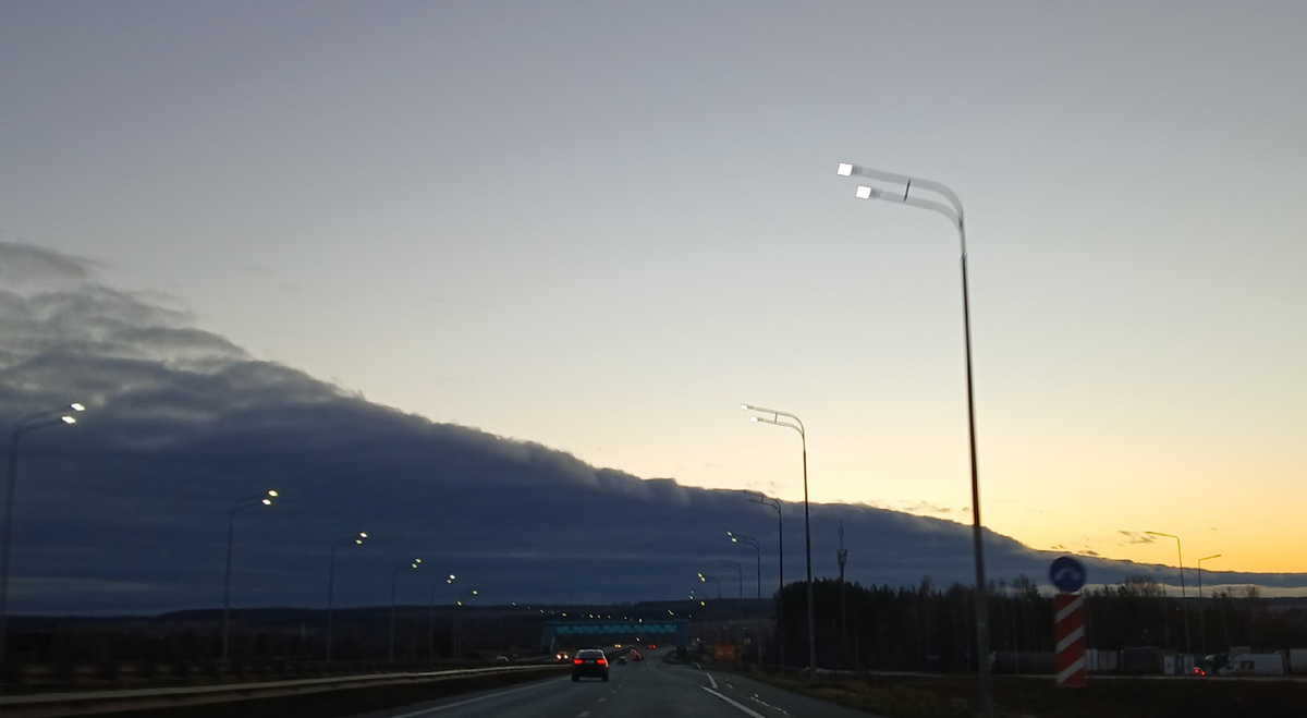 Татарстан в 7 утра, объездная дорога возле Казани