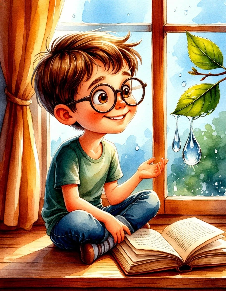 Иллюстрация для Сказка о том, как Сережа и волшебные Очки подружились, сделана при помощи ИИ.