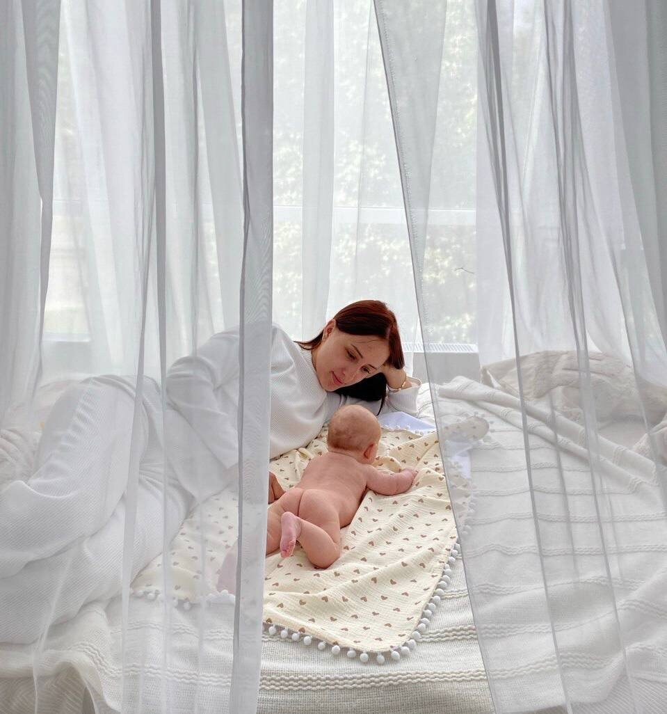 Непромокаемая многоразовая муслиновая пелёнка @tatomi_kids