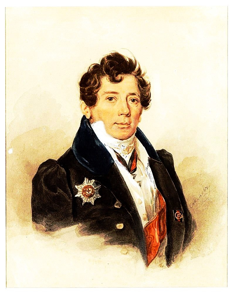 На портрете кисти Соколова А.И. - уже вполне состоявшийся чиновник спустя 20 лет после знакомства с Вигелем