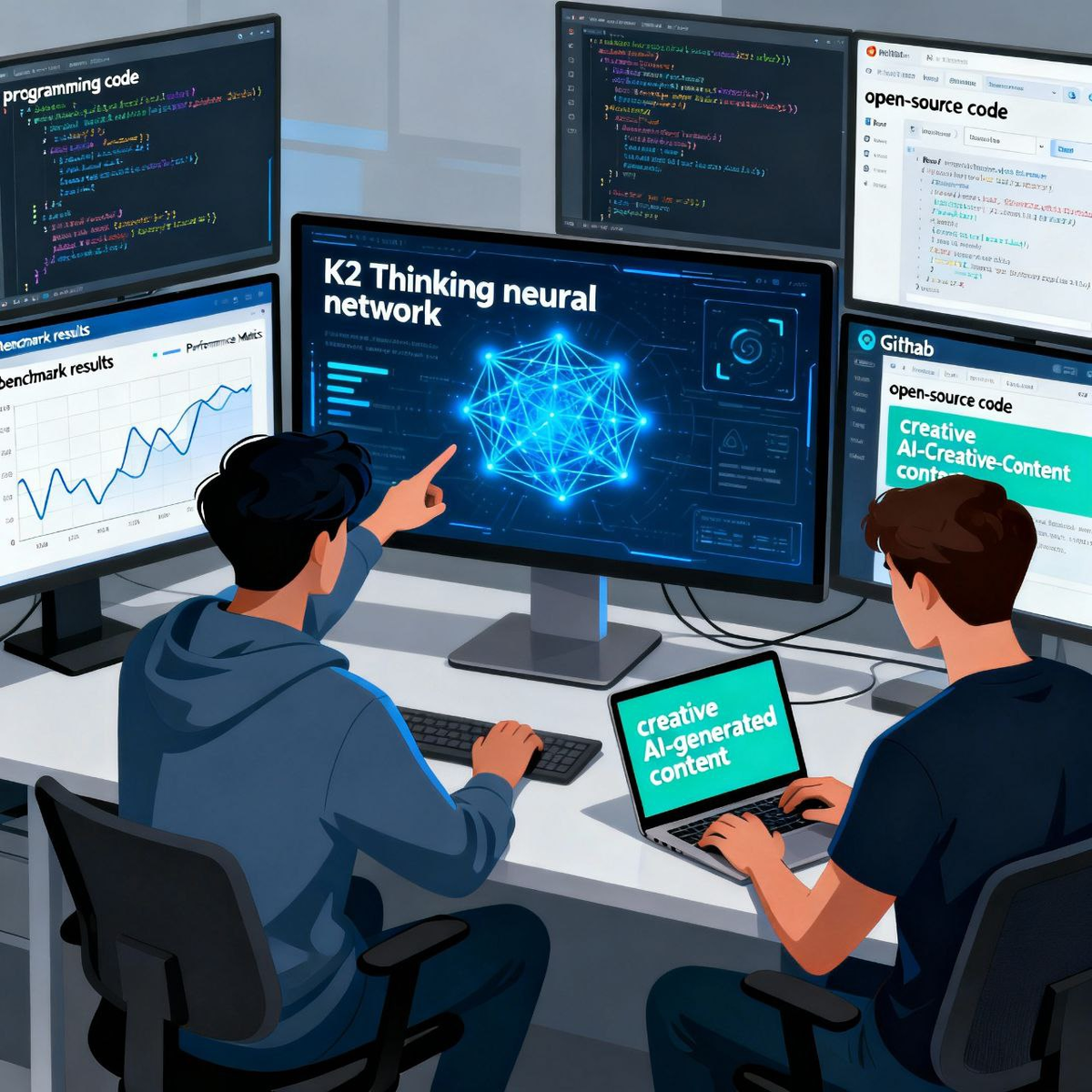 Процесс работы нейросети K2 Thinking