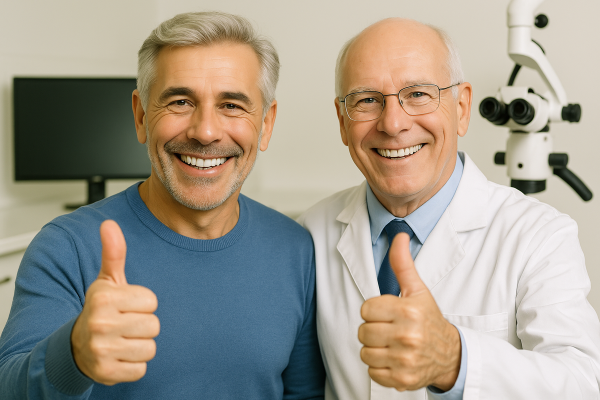 Хирург имплантолог с пациентом