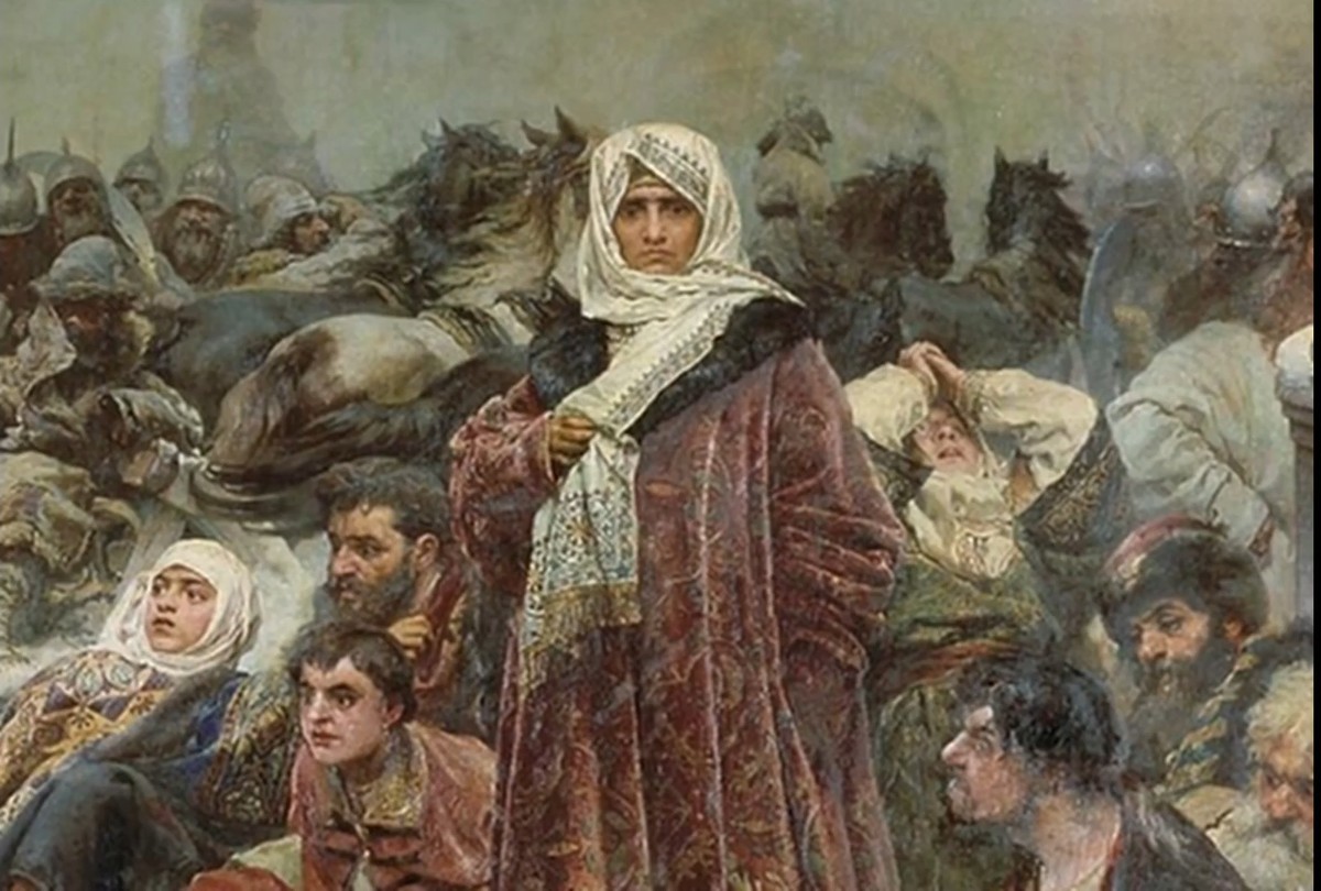 Клавдий Лебедев. "Марфа Посадница. Уничтожение Новгородского Вече", фрагмент картины