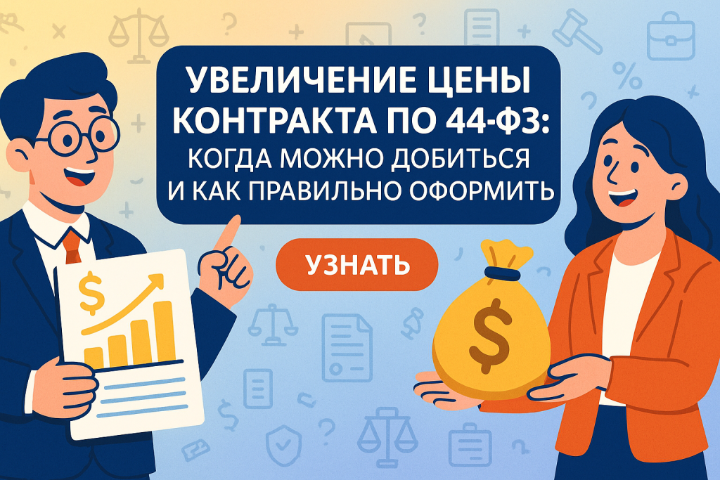    Увеличение цены контракта по 44-ФЗ: когда можно добиться и как правильно оформить