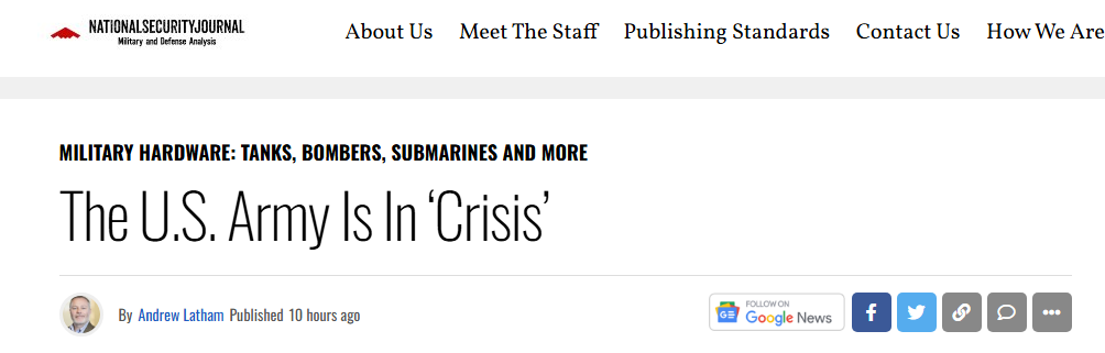 Армия США находится в «кризисе»