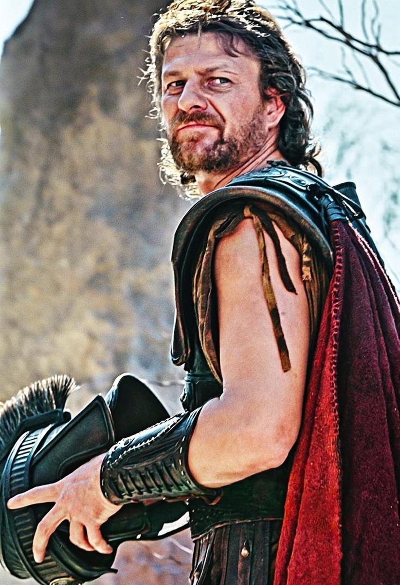 Шон Бин в роли Одиссея в фильме "Троя"