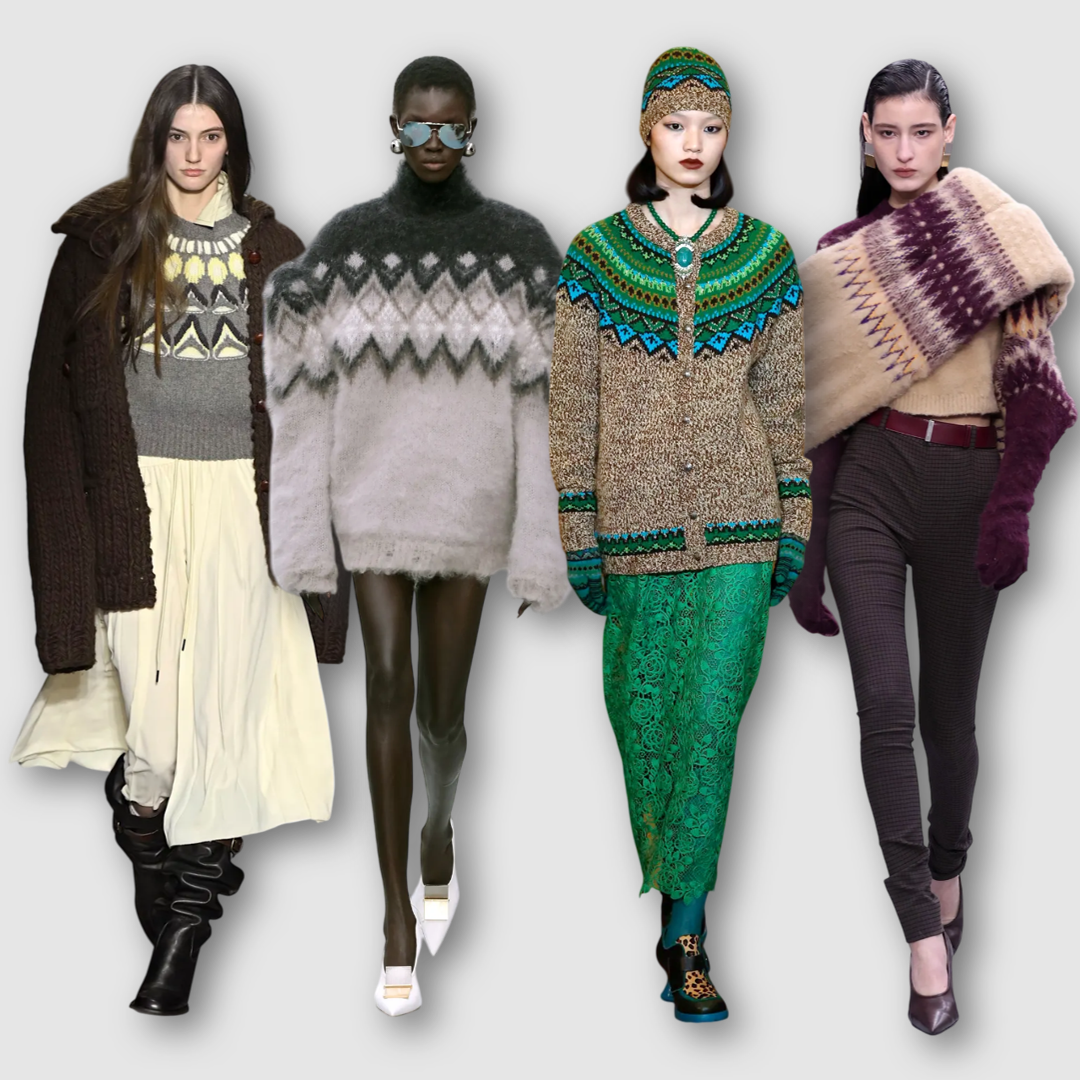 Трикотажа с нордическими принтами было заметно много в подиумных коллекциях на зиму 2026