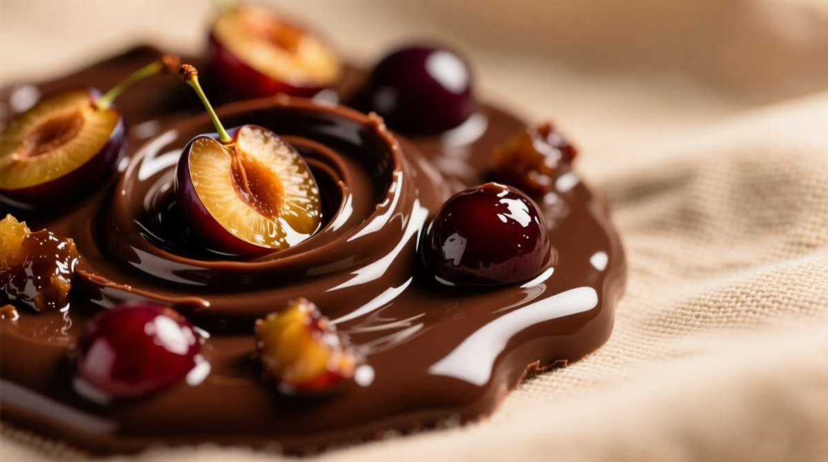 Шоколадное варенье из слив и вишни
