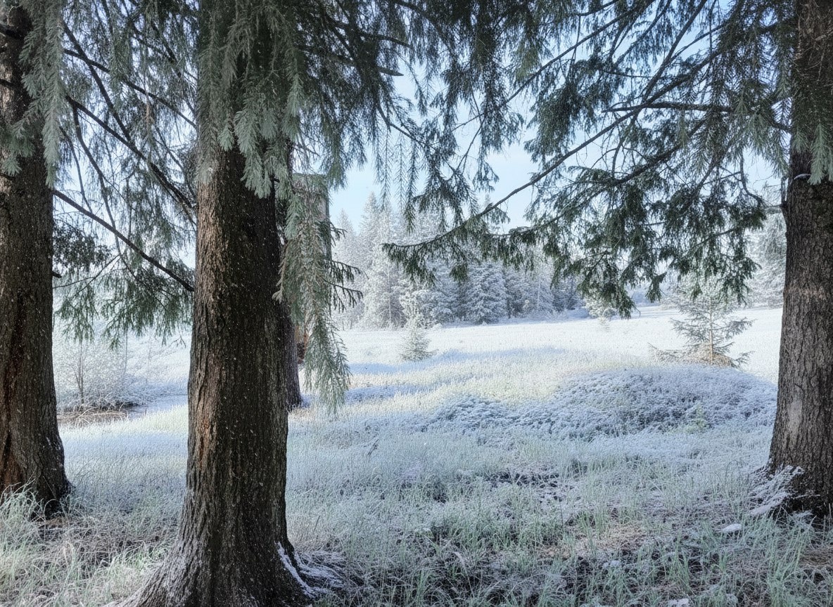 Зимнее фото из летнего сделал ИИ