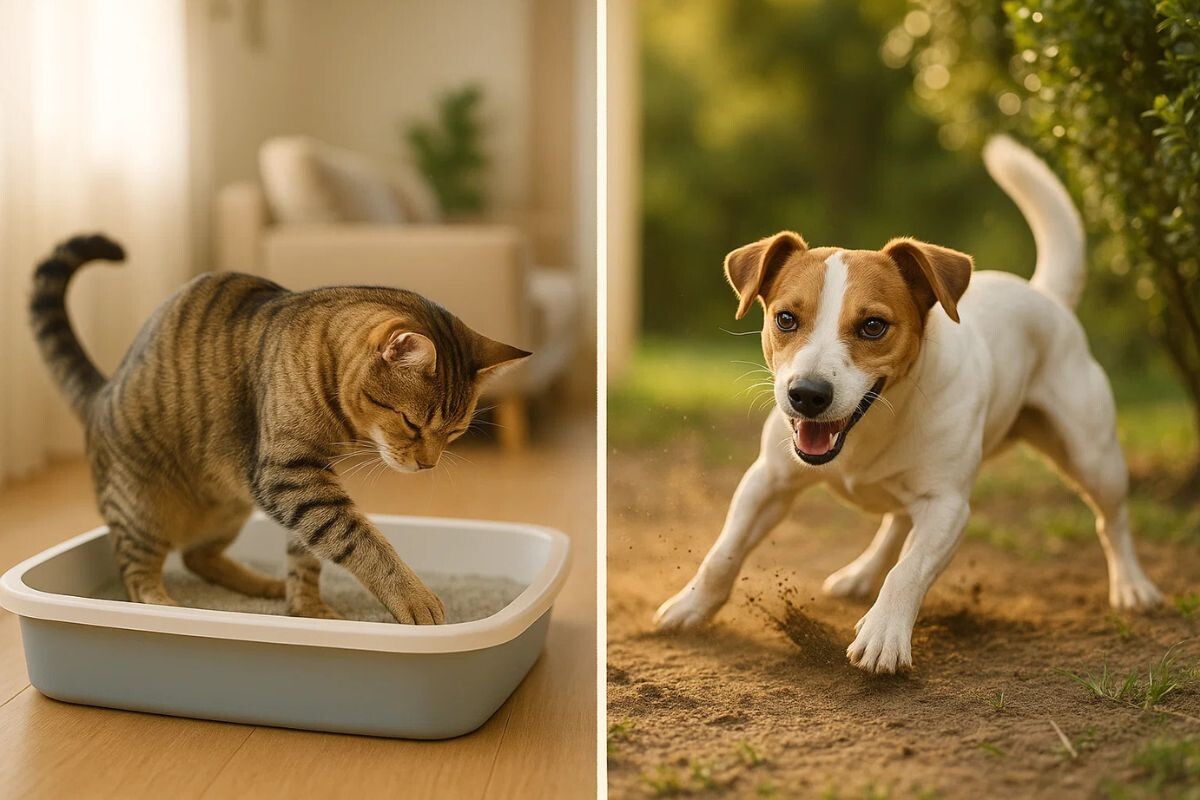 Почему кошки ходят в лоток, а собаки — нет?