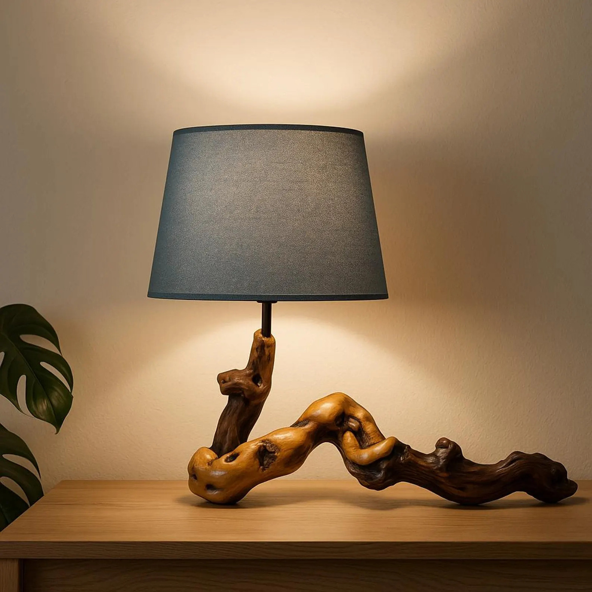 Уникальный настольный светильник из корня оливы ручной работы