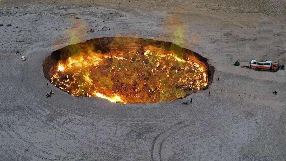 Виден подвоз туристов на вахтовке